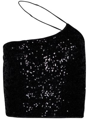 Oséree sequin-embellished crop top - Black