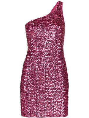 Oséree sequin-embellished one-shoulder minidress - Pink