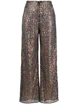 Oséree sequin flared trousers - Black