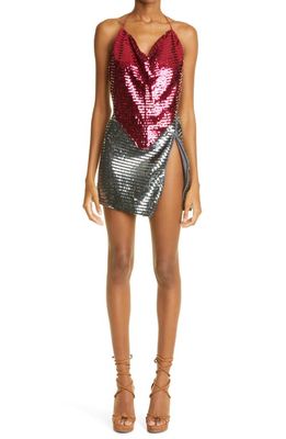 Oséree Sequin Swim Cover-Up Wrap Skirt in Silver