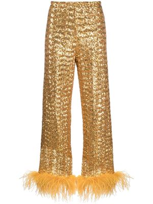 Oséree sequined wide-leg trousers - Gold