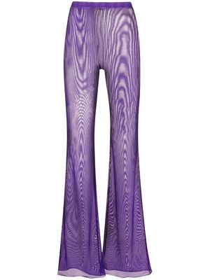 Oséree shimmer-effect flared trousers - Purple