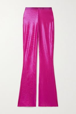Oséree - Stretch-lamé Flared Pants - Pink