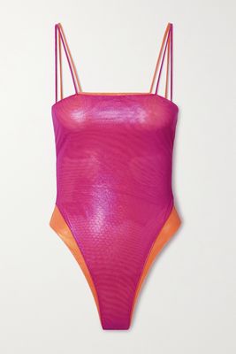Oséree - Stretch-lamé Swimsuit - Pink
