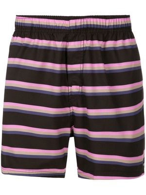 Osklen all-over stripe-print shorts - Black