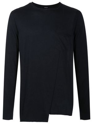 Osklen asymmetric-hem soft-cotton jumper - Black