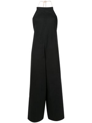 Osklen backless halterneck cotton jumpsuit - Black