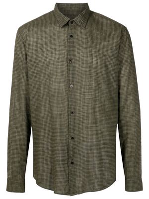 Osklen check-print long-sleeved shirt - Green