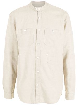Osklen collarless button-up shirt - Neutrals