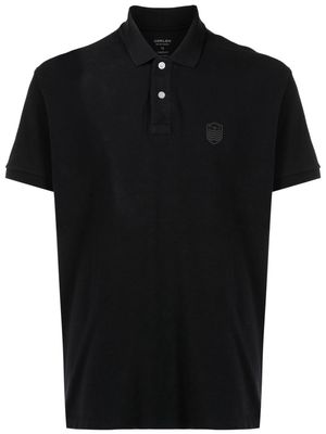Osklen crest-motif cotton polo shirt - Black