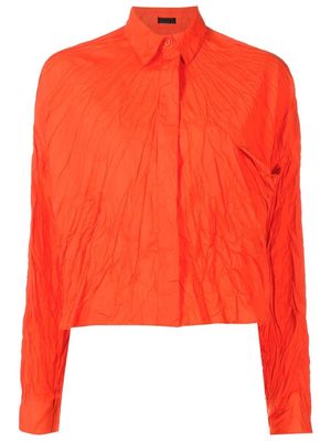 Osklen crinkle-effect shirt - Orange