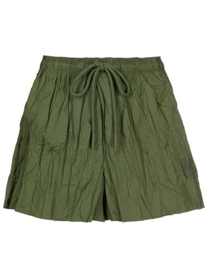 Osklen crinkled cotton-blend drawstring shorts - Green