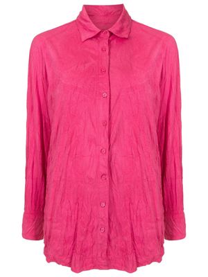 Osklen crinkled-effect cotton shirt - Pink