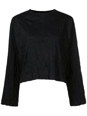 Osklen crinkled-finish long-sleeve blouse - Black