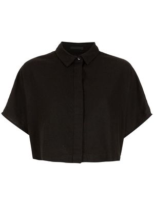 Osklen cropped linen shirt - Black
