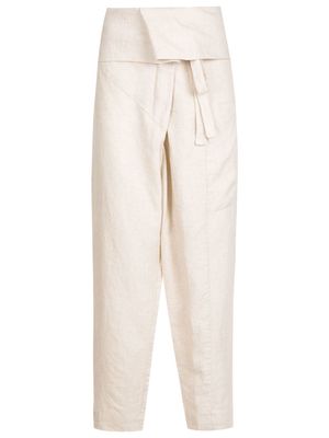 Osklen cropped linen trousers - Neutrals