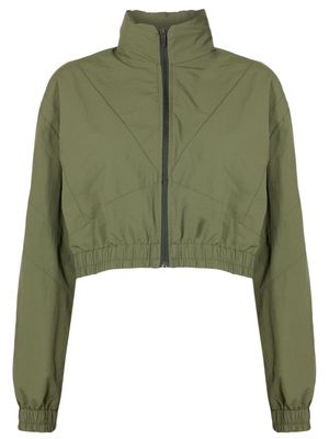 Osklen cropped panelled bomber jacket - Green