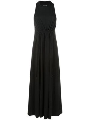 Osklen drawstring cotton maxi dress - Black