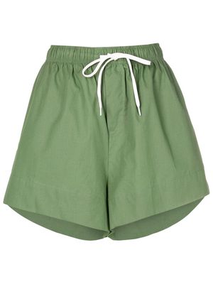Osklen drawstring high-waisted shorts - Green