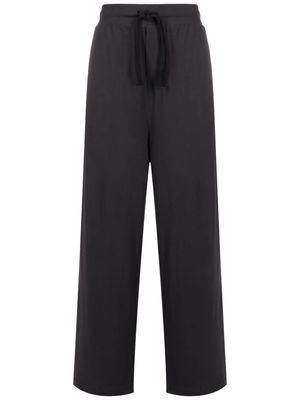 Osklen drawstring-waist cotton straight trousers - Black