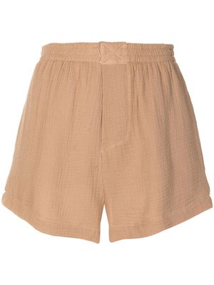 Osklen elasticated-waist cotton shorts - Brown