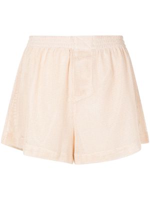 Osklen fishnet cotton shorts - Neutrals