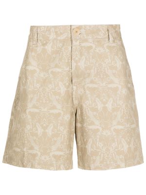 Osklen floral-print cotton shorts - Neutrals
