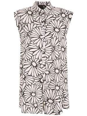 Osklen floral-print sleeveless playsuit - White