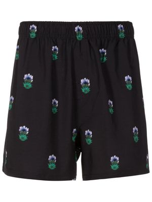 Osklen floral print thigh-length swim shorts - Black