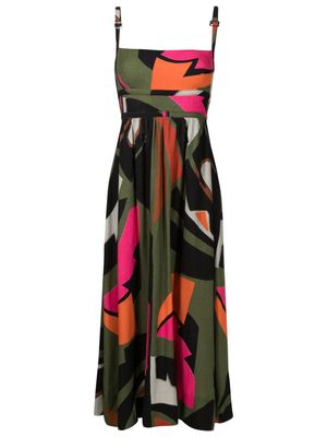 Osklen Foliage-print midi dress - Multicolour