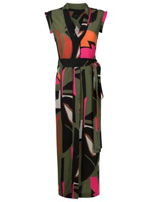 Osklen Foliage-print wrap maxi dress - Multicolour