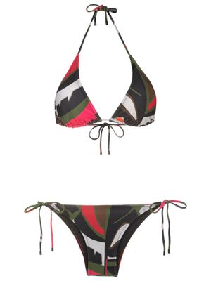 Osklen Foliage self-tie triangle bikini - Multicolour