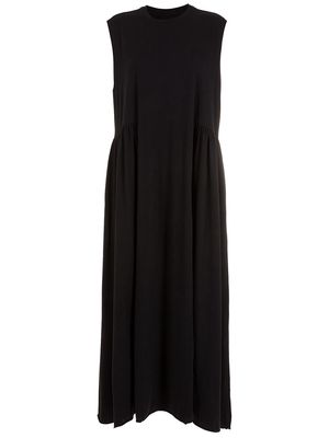 Osklen gathered-side cotton maxi dress - Black