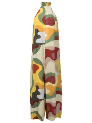 Osklen graphic-print halterneck silk jumpsuit - Multicolour