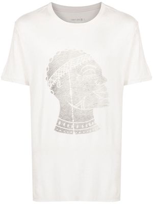 Osklen graphic-print raw-cut T-shirt - Neutrals