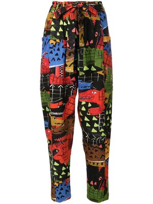 Osklen graphic-print tie-waist trousers - Multicolour