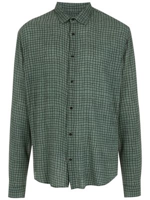 Osklen grid-pattern cotton shirt - Green