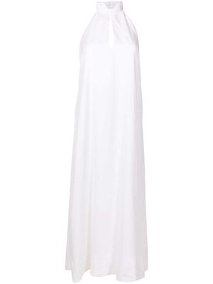 Osklen halterneck linen-blend maxi dress - White