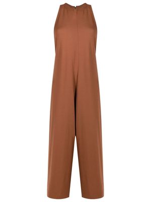 Osklen halterneck wide-leg cotton jumpsuit - Brown