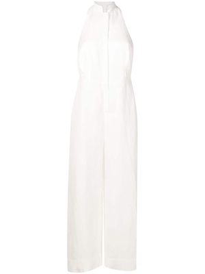 Osklen high-neck linen-blend jumpsuit - White
