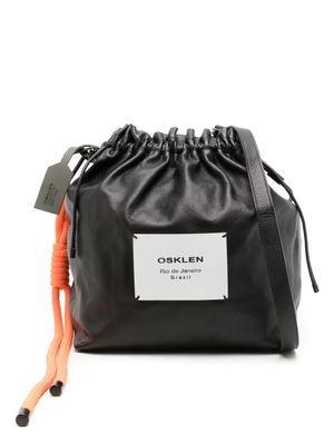 Osklen logo-patch drawstring shoulder bag - Black