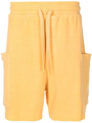 Osklen logo-print cotton shorts - Yellow