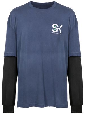 Osklen logo-print long-sleeved T-Shirt - Blue