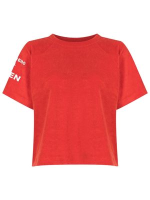 Osklen logo-print towelling-finish T-shirt - Red