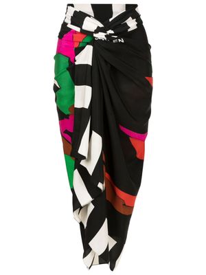 Osklen Macaw silk scarf - Black