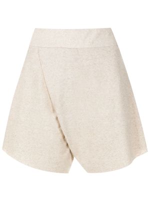 Osklen mélange-effect wrap-style shorts - Neutrals