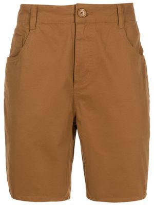 Osklen mid-rise straight-leg cotton shorts - Brown