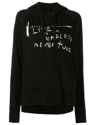 Osklen motif-print cotton hoodie - Black