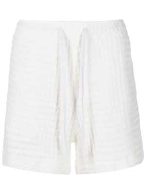 Osklen Pj Texture drawstring cotton shorts - White