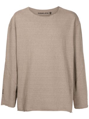 Osklen raw-edge cotton T-Shirt - Brown